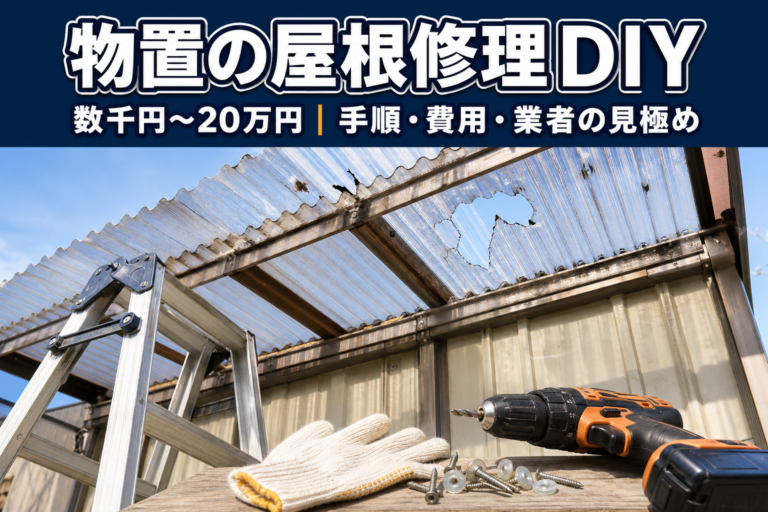 物置の屋根修理はDIYでできる？費用相場と手順・業者依頼の判断基準