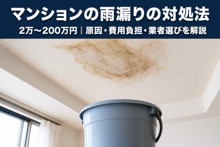 マンションの雨漏りの対処法｜原因・応急処置から費用負担・業者選びまで解説