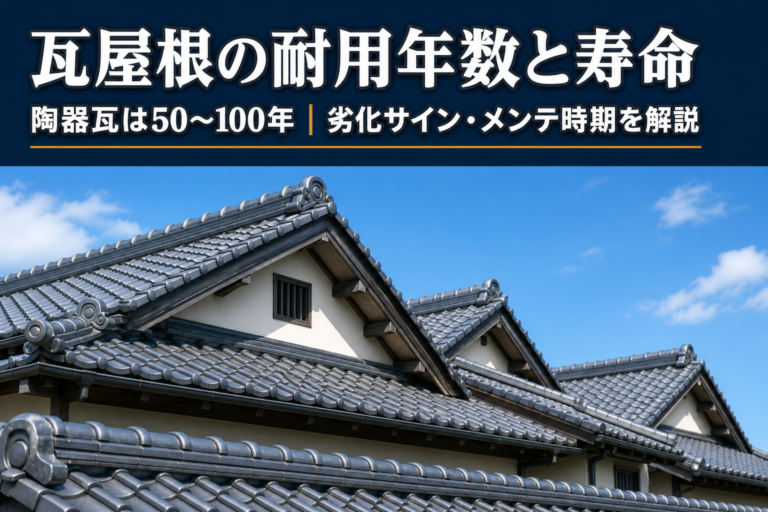 瓦屋根の耐用年数と寿命は？種類別の目安とメンテを解説